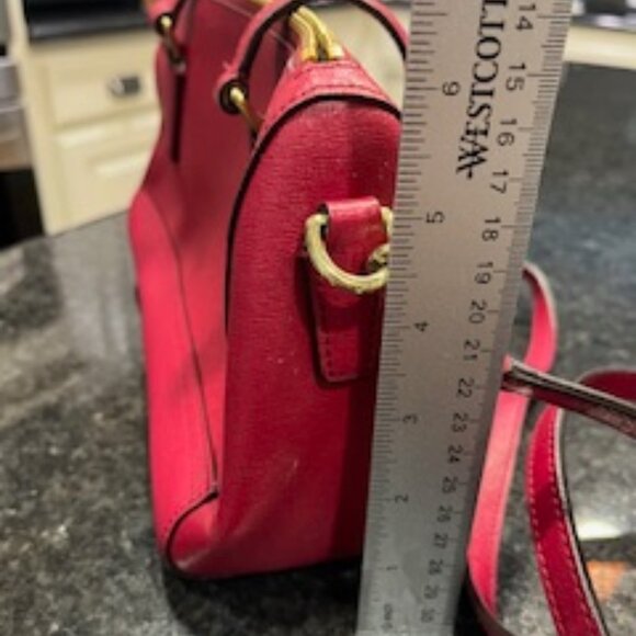 EUC Coach Saffiano Leather Satchel in Raspberry Pink - Picture 11 of 14